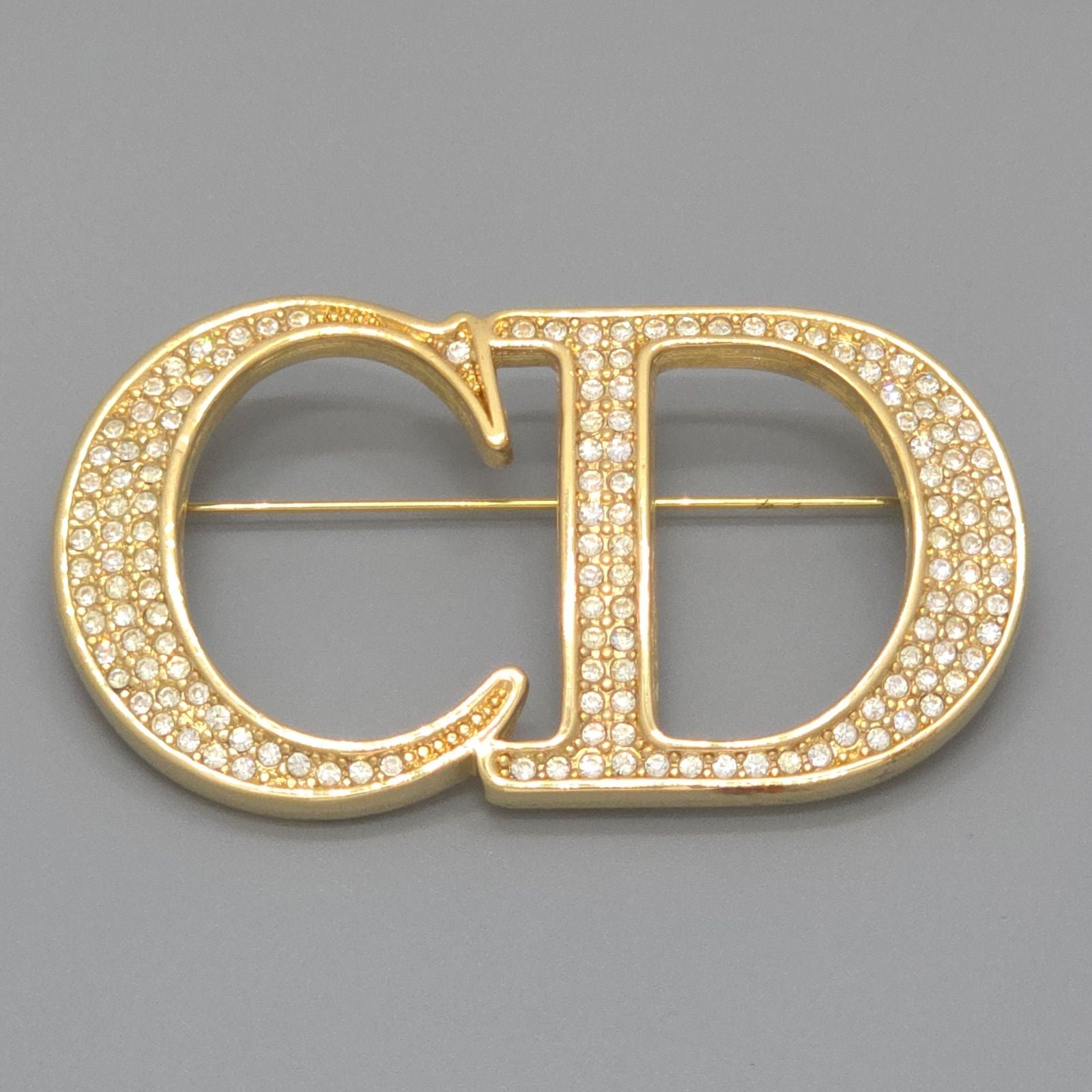 Dior CD Brooch 6.28 cm CD Signature Crystal Gold