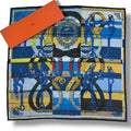 Hermes Carre 90 Scarf Silk Double Face Della Cavalleria Blue