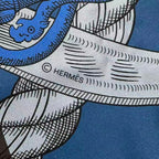Hermes Carre 90 Scarf Silk Double Face Della Cavalleria Blue — view 6