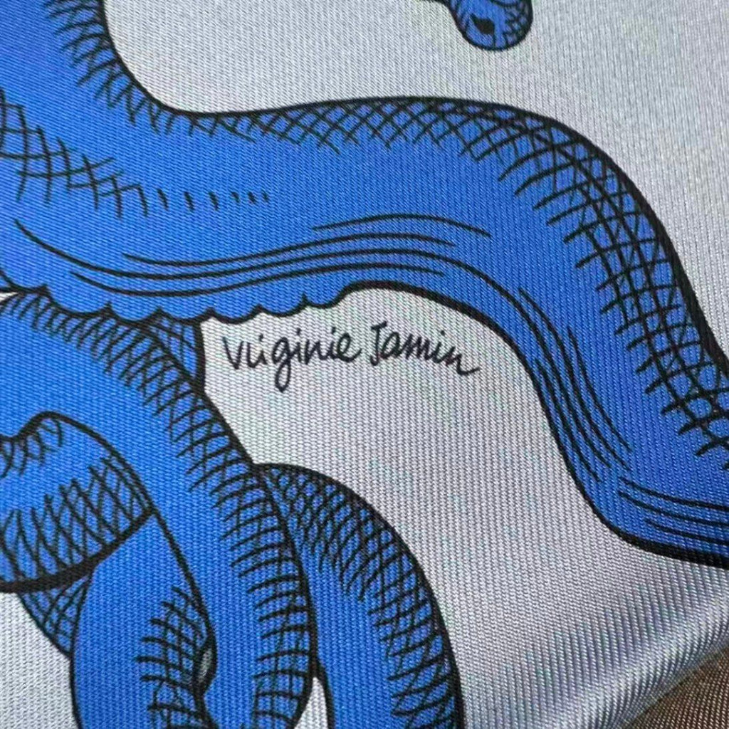Hermes Carre 90 Scarf Silk Double Face Della Cavalleria Blue — view 7