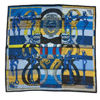 Hermes Carre 90 Scarf Silk Double Face Della Cavalleria Blue — view 2