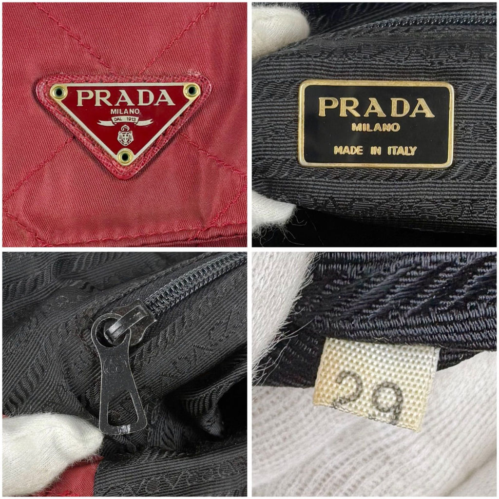 Prada Quilted Triangle Logo Chain Shoulder Bag Tessuto Nylon — view 9