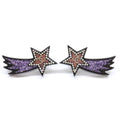 Chanel 17k Rhinestone CC Logo Shooting Star Earring