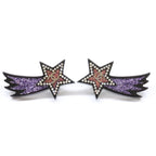 Chanel 17k Rhinestone CC Logo Shooting Star Earring