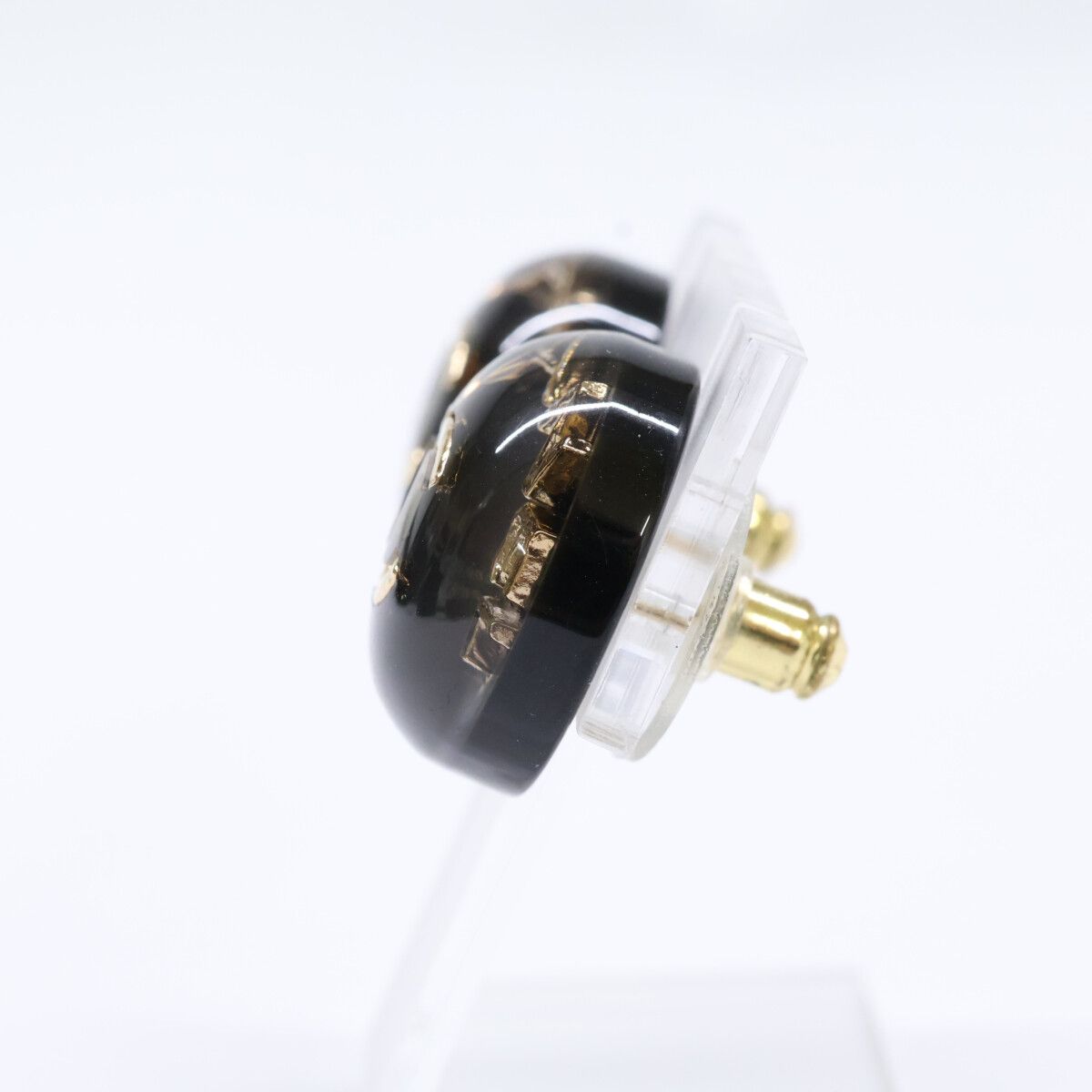 Chanel CC Logo Resin Metal Earring — view 2