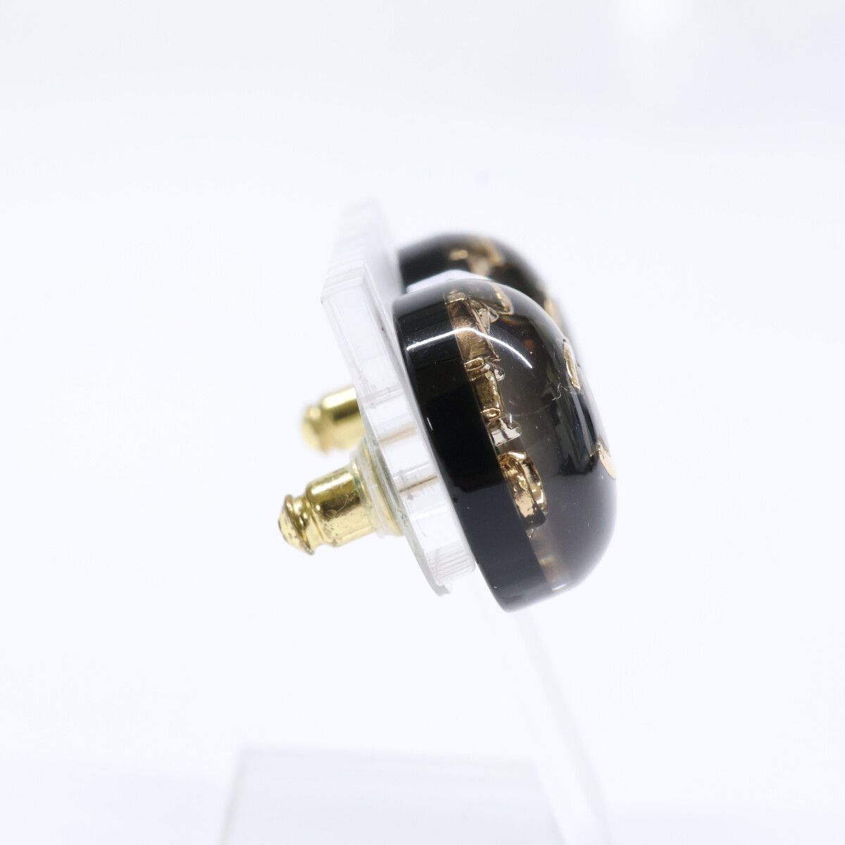 Chanel CC Logo Resin Metal Earring — view 4
