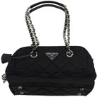 Prada Shoulder Bag Tessuto Impuntu Quilted Stitch Triangle Logo Chain Nylon — view 6
