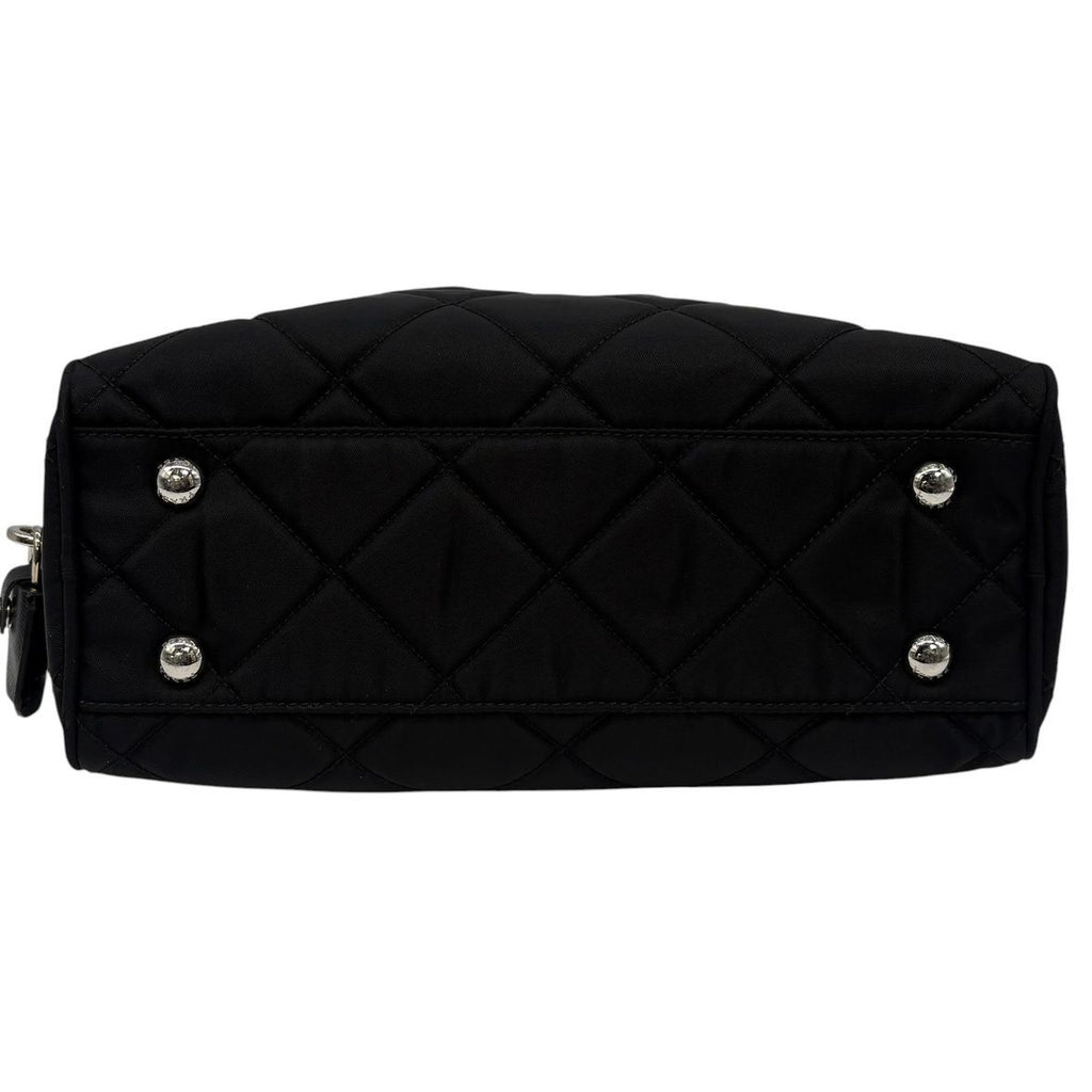 Prada Shoulder Bag Tessuto Impuntu Quilted Stitch Triangle Logo Chain Nylon — view 7