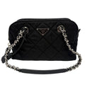 Prada Shoulder Bag Tessuto Impuntu Quilted Stitch Triangle Logo Chain Nylon