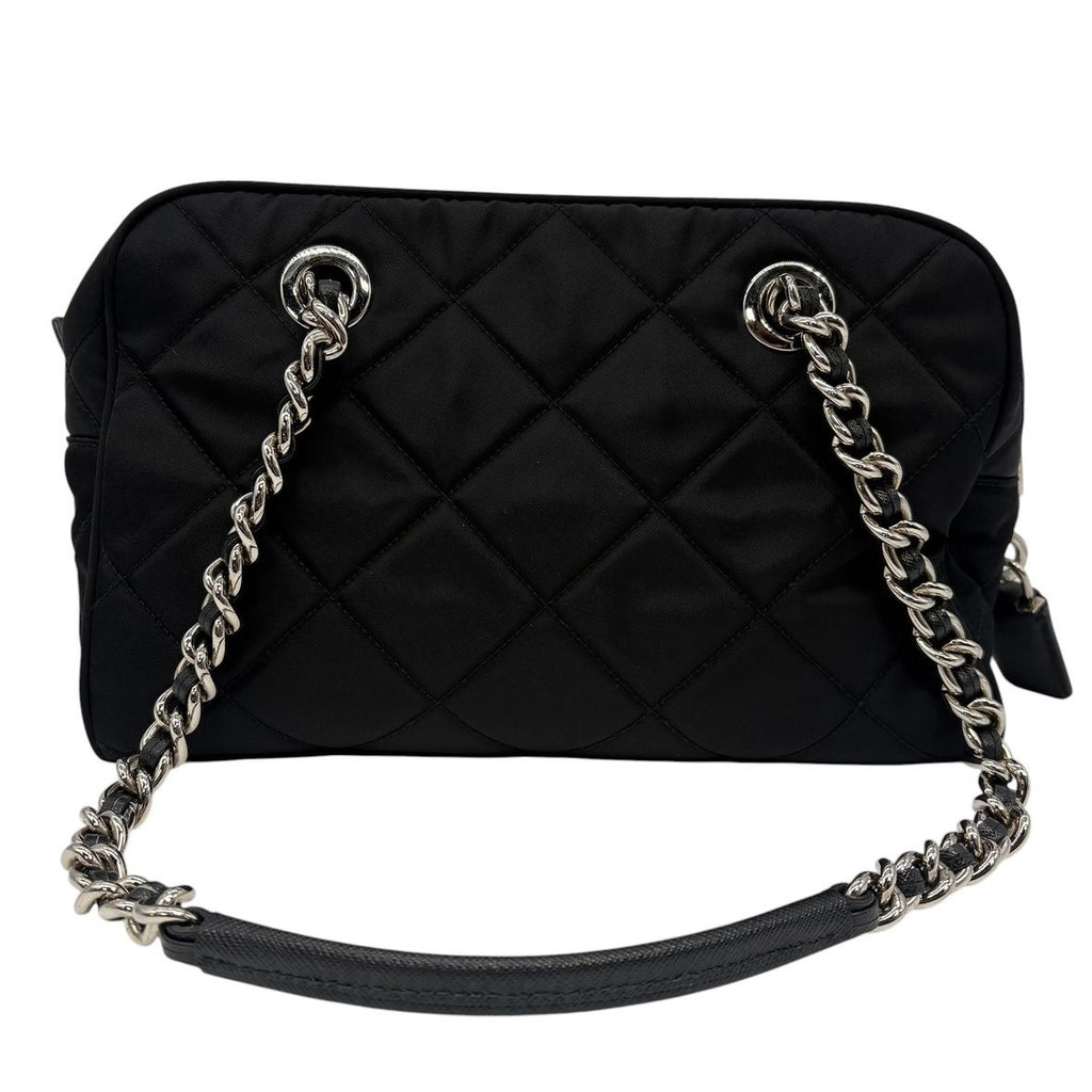 Prada Shoulder Bag Tessuto Impuntu Quilted Stitch Triangle Logo Chain Nylon — view 2