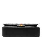 Chanel CC Logo Quilted 25 Double Flap Chain Shoulder Bag Navy Lambskin — view 3