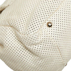 Chanel Quilted CC Logo 2.55 Perforated Chain Shoulder Bag Off White Leather — view 7