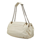 Chanel Quilted CC Logo 2.55 Perforated Chain Shoulder Bag Off White Leather — view 2