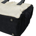 Chanel CC Logo New Travel Line Tote Beige Black Nylon Leather — view 5