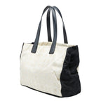 Chanel CC Logo New Travel Line Tote Beige Black Nylon Leather — view 2