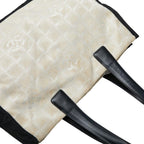 Chanel CC Logo New Travel Line Tote Beige Black Nylon Leather — view 8