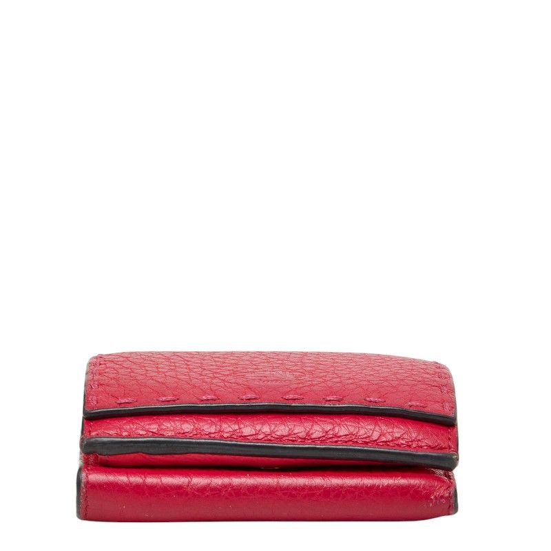 Fendi Selleria Trifold Wallet Compact Pink Leather — view 3