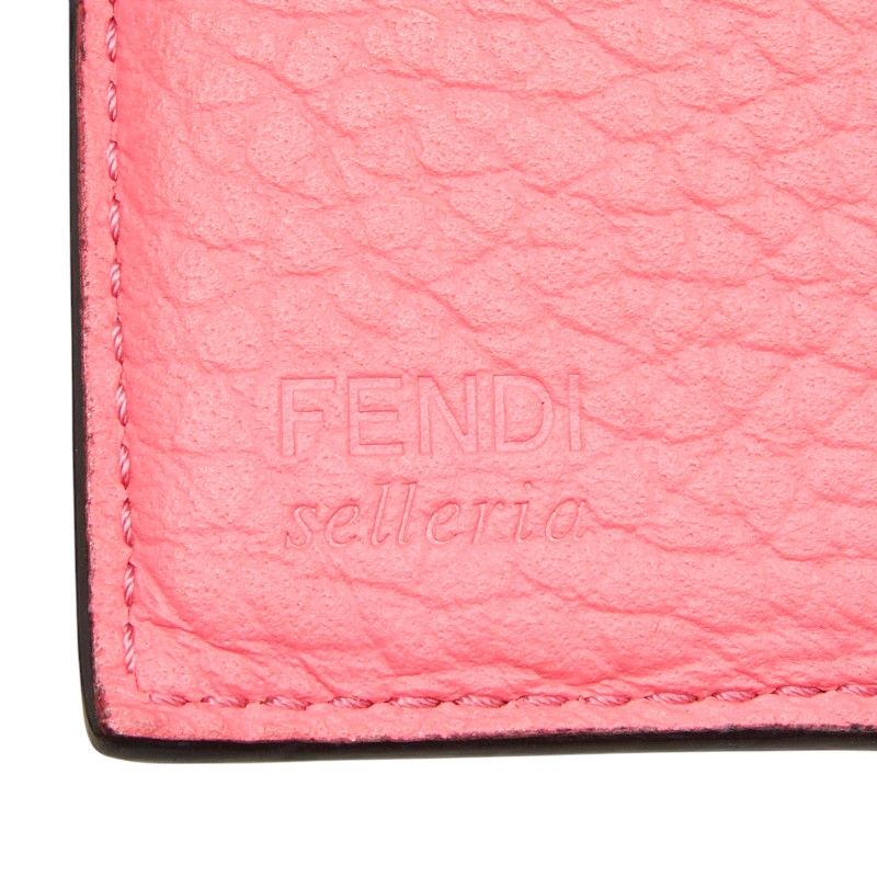 Fendi Selleria Trifold Wallet Compact Pink Leather — view 9