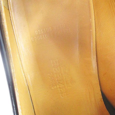 Hermes Constance Loafers Heels Buckle 36 Black Leather — view 6