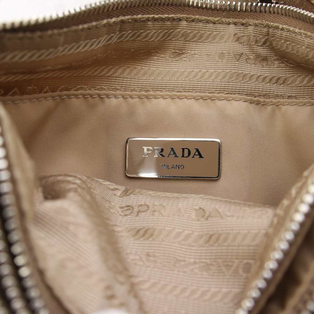 Prada Re Edition Re-Nylon Shoulder Bag Clochette Pouch Pink Beige YT — view 5