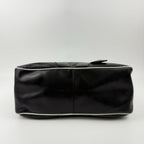 Prada Shoulder Bag Perforated Leather Black Silver Vintage — view 7