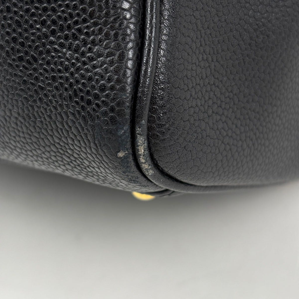 Chanel CC Logo Boston Bag 2-Way Caviar Leather Black — view 3