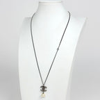 Chanel CC Logo Faux Pearl Necklace Silver Plated — view 5