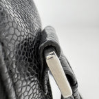 Chanel CC Logo Shoulder Bag Quilted Caviar Leather Black — view 4