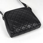 Chanel CC Logo Shoulder Bag Quilted Caviar Leather Black — view 2