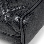 Chanel CC Logo Shoulder Bag Quilted Caviar Leather Black — view 3