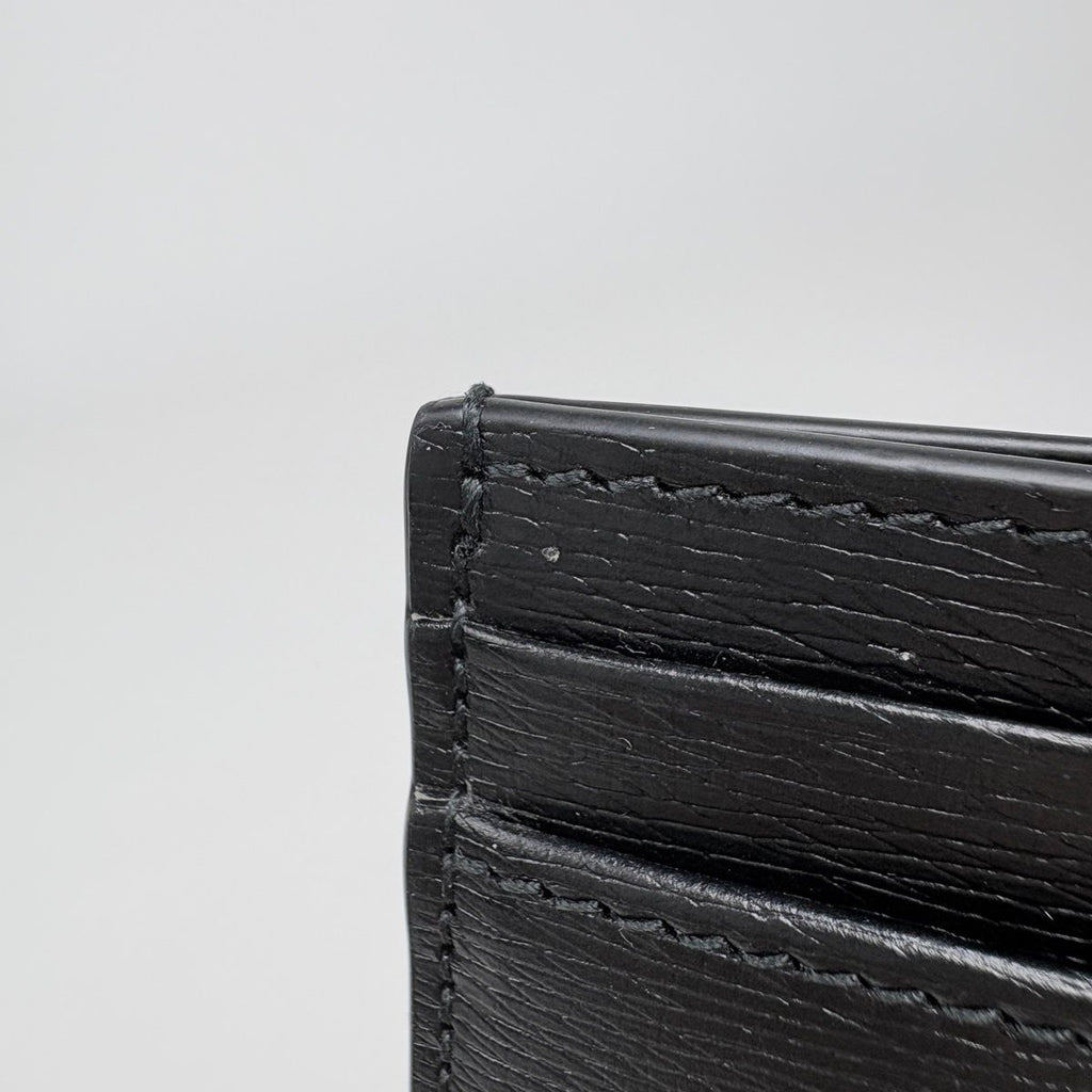 Gucci Logo Card Case Script Leather Black — view 5