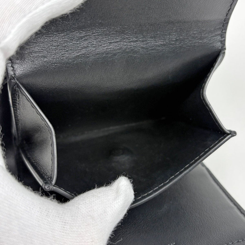 Celine Triomphe Trifold Wallet Leather Black — view 7