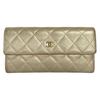 Chanel Wallet Quilted Gold Lambskin