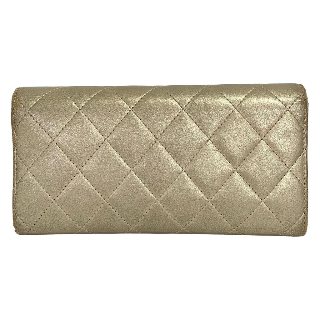 Chanel Wallet Quilted Gold Lambskin — view 2