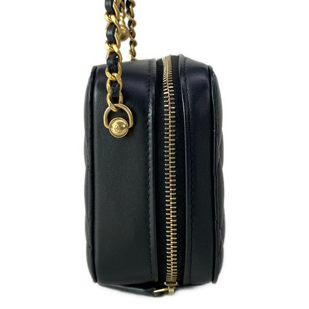 Chanel Shoulder Bag Quilted Mini Black Chain Gold Cocobol — view 2