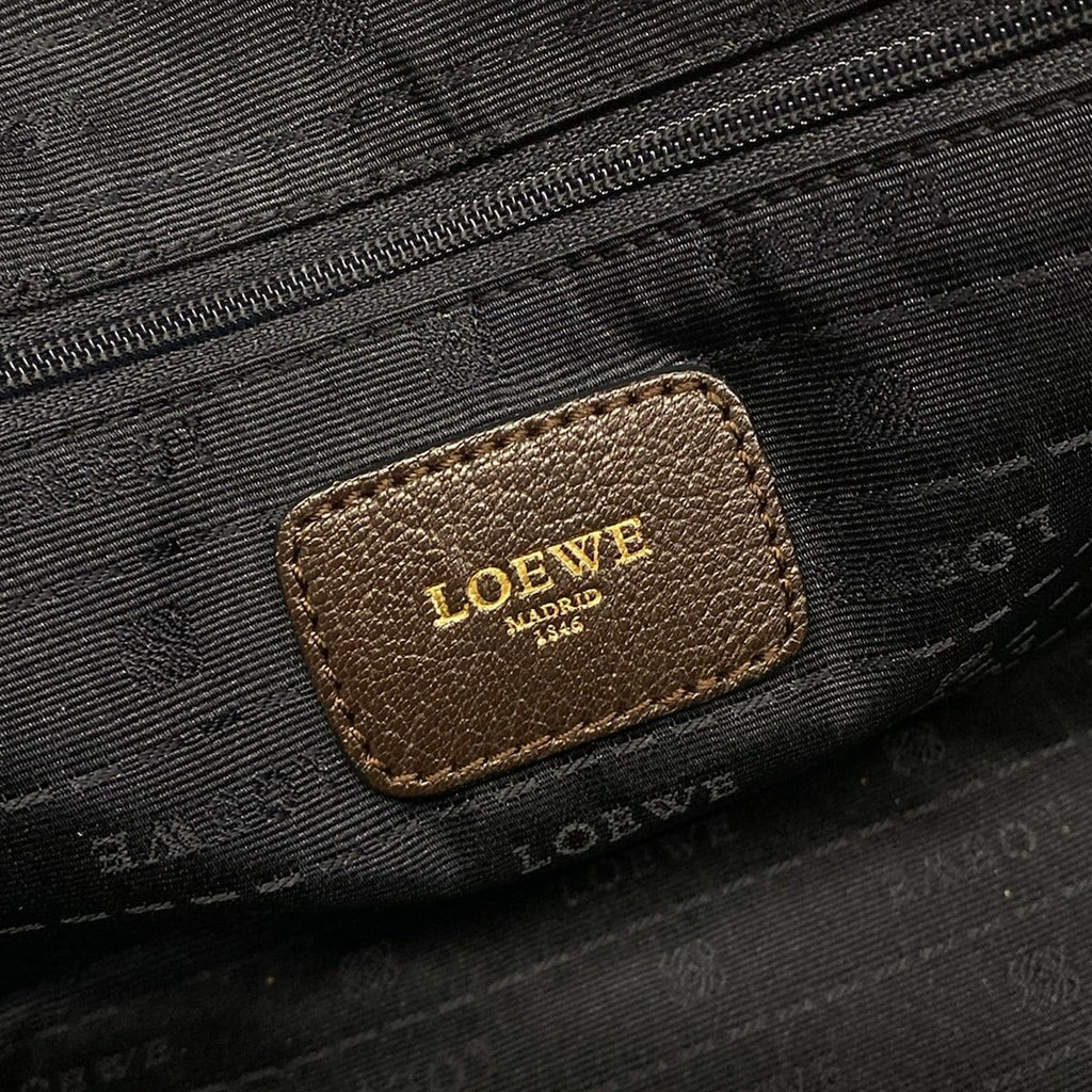 Loewe Handbag Amazona 28 Dark Brown Leather — view 8