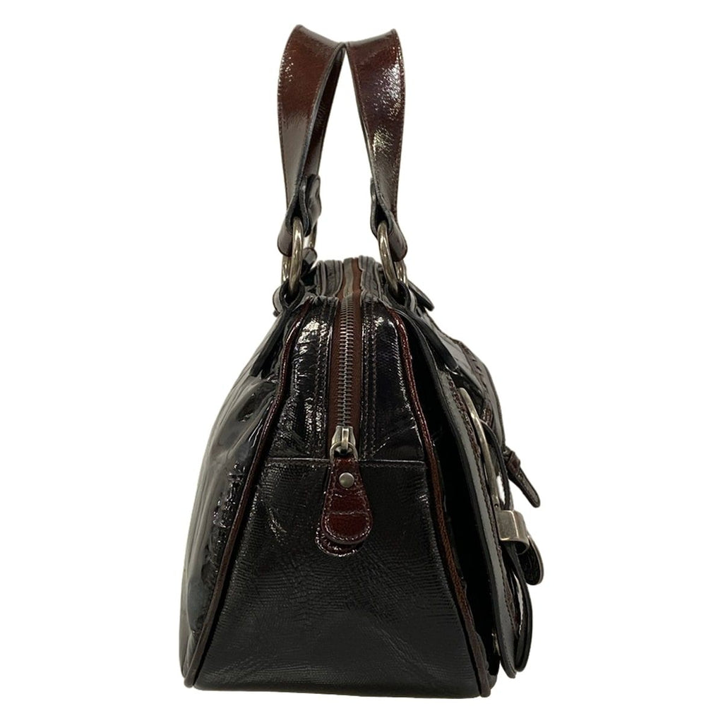 Dior Handbag Gaucho Black Dark Brown Leather — view 2