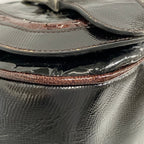 Dior Handbag Gaucho Black Dark Brown Leather — view 6