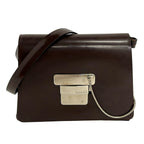 Gucci Shoulder Bag Dark Brown Leather