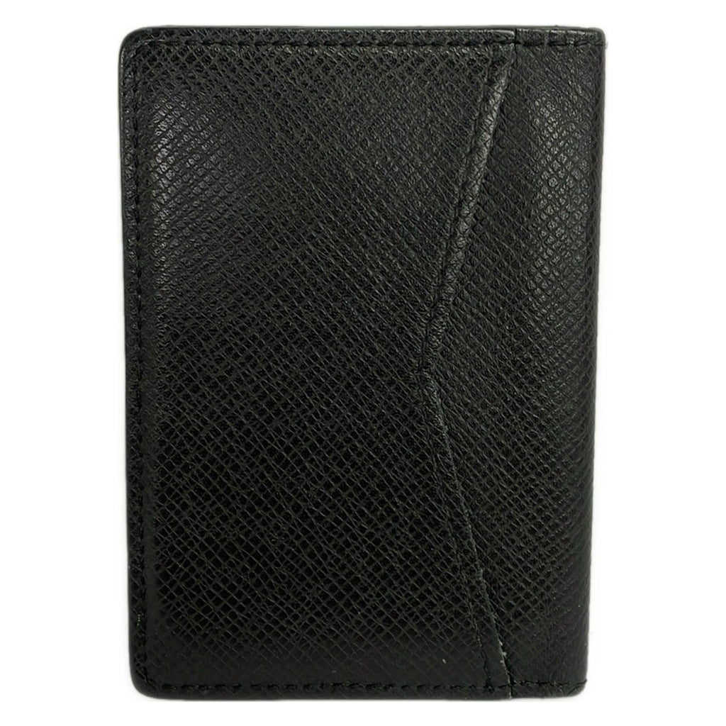 Louis Vuitton Card Case Taiga Organizer de Poche Noir Initial Leather Cowhide — view 2
