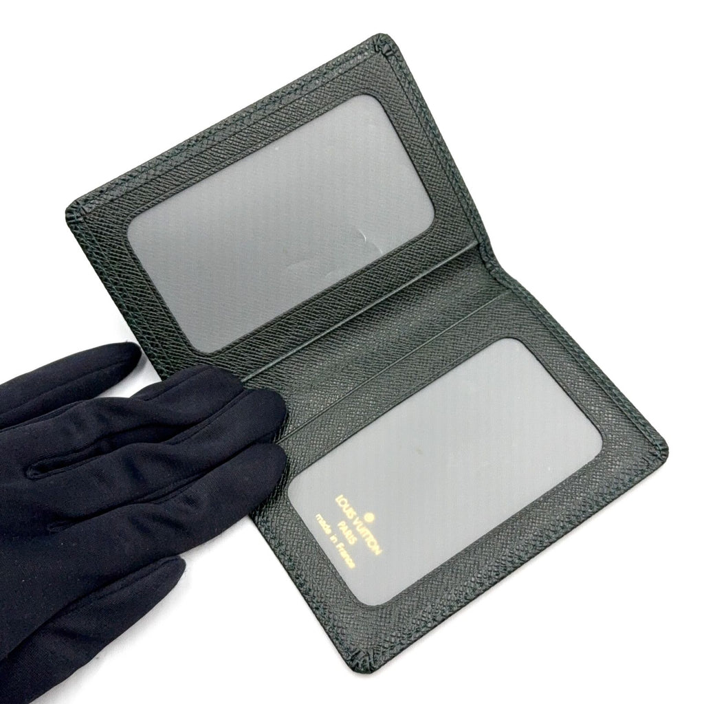 Louis Vuitton Porto 2 Cult Vertical Taiga Leather Dark Green Card Case — view 3