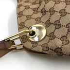 Gucci Eclipse GG Canvas Leather Brown Tote Gold — view 7