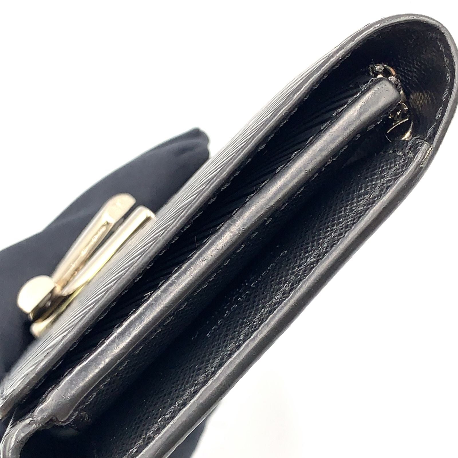 Louis Vuitton Portefeuille Twist Compact Epi Leather Black Wallet Silver — view 6