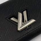 Louis Vuitton Portefeuille Twist Compact Epi Leather Black Wallet Silver — view 5