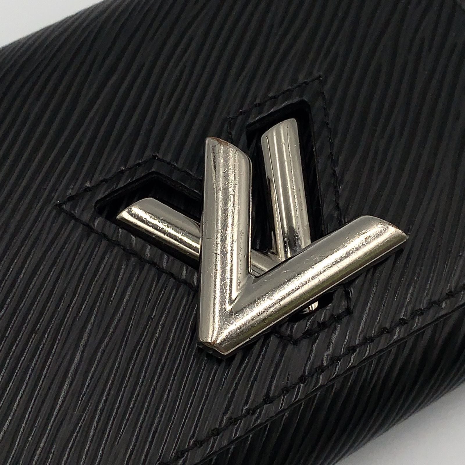 Louis Vuitton Portefeuille Twist Compact Epi Leather Black Wallet Silver — view 5