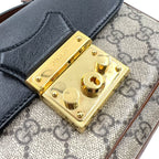 Gucci Padlock Mini 2-Way Hand Leather Brown Black Beige Shoulder Bag Gold — view 5