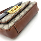 Gucci Padlock Mini 2-Way Hand Leather Brown Black Beige Shoulder Bag Gold — view 7