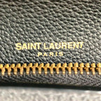 Saint Laurent YSL Line Large Flap Leather Black Wallet Gold — view 4