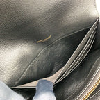 Saint Laurent YSL Line Large Flap Leather Black Wallet Gold — view 9