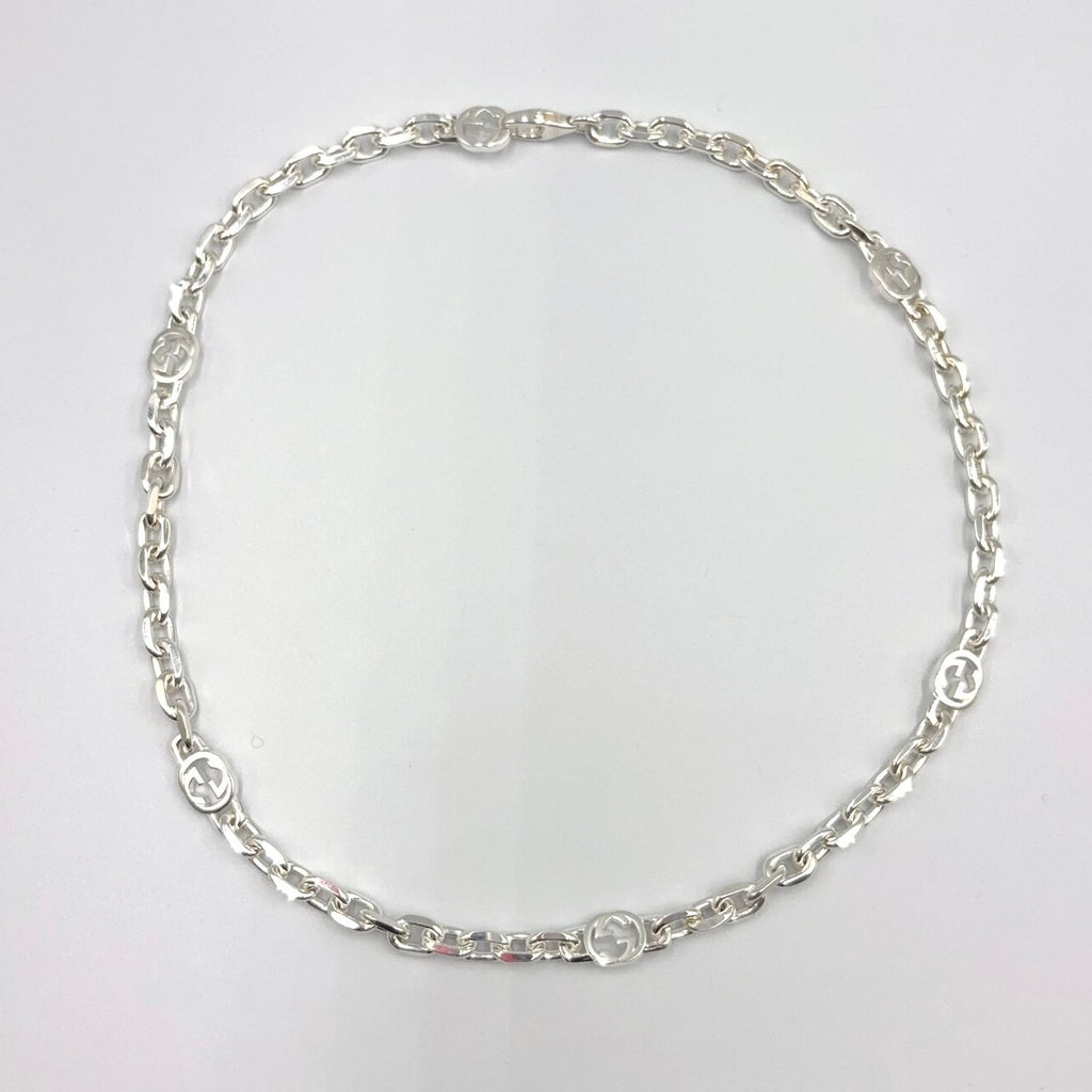 Gucci Interlocking Silver Necklace — view 3